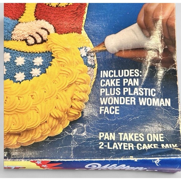 1978 Wilton Wonder Woman Cake Pan Set Face Plate Original Box Complete - Picture 6 of 6